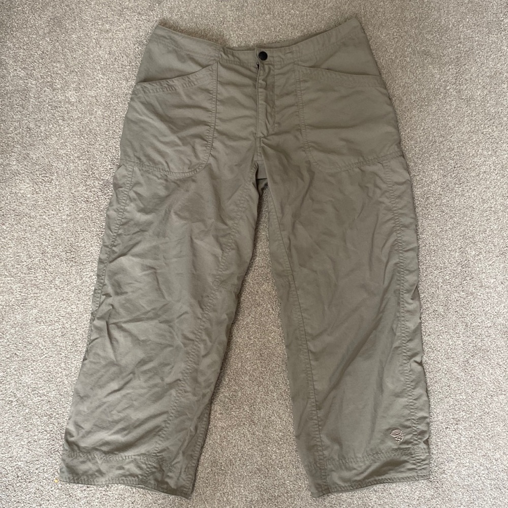 Mountain Hardwear Khaki Hiking Lightweight Nylon Capri Pants Size S